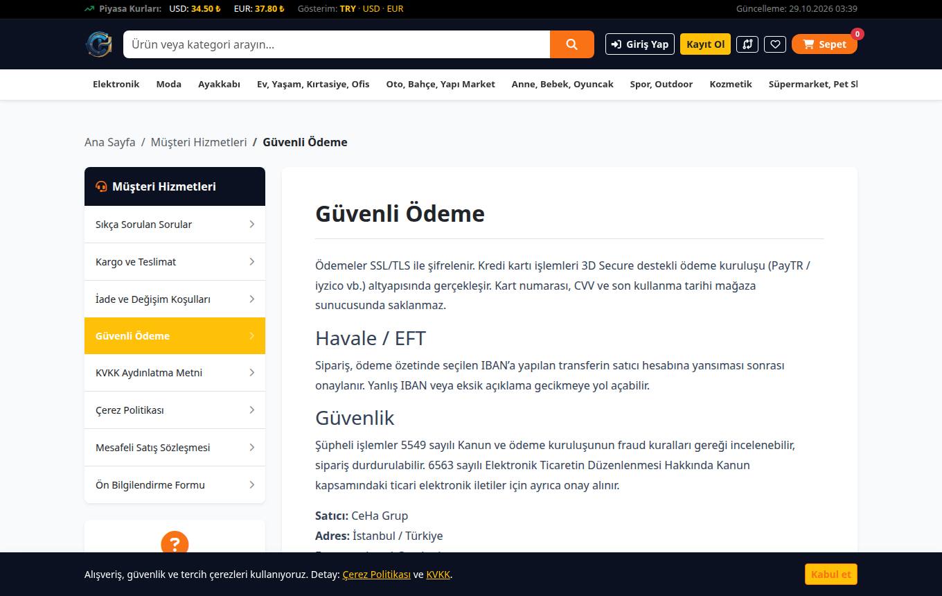Demo güvenli ödeme sayfası: PayTR, iyzico ve 3D Secure